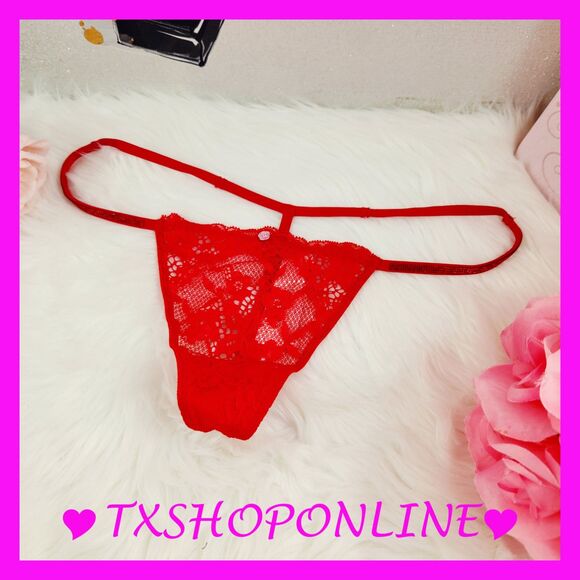 💗👙Victoria's Secret DREAM ANGELS Lace Shine Strap V-String Thong👙💗 - Picture 2 of 10